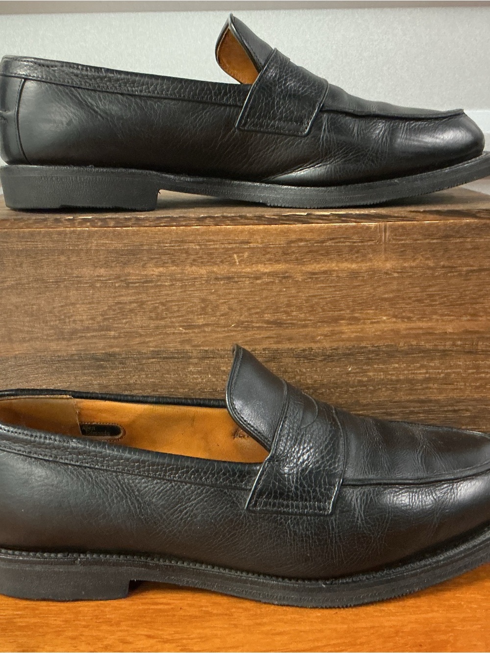 Allen Edmonds Men Breton Black Leather Penny Slip On Loafer Size 10.5